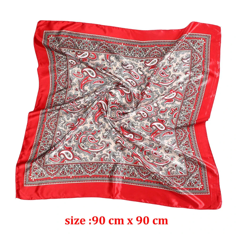 AWAYTR Fashion Head Scarf Leopard Print Satin  Hair Bands for Girls Women Headband Scarfs Body Glitter Turban Bandanas Headwear