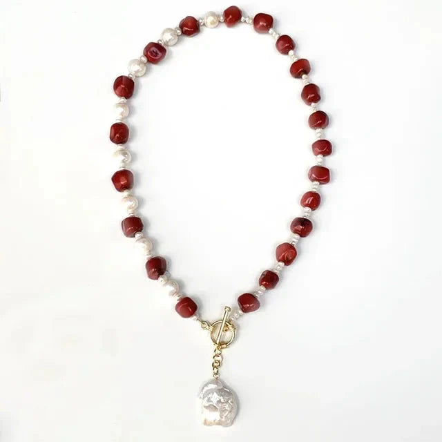 Boho Fashion Gold-Color Shell Necklace Natural Pearl Handmade Beautiful Necklace Women Baroque Jewelry Charm Statement Best Gift