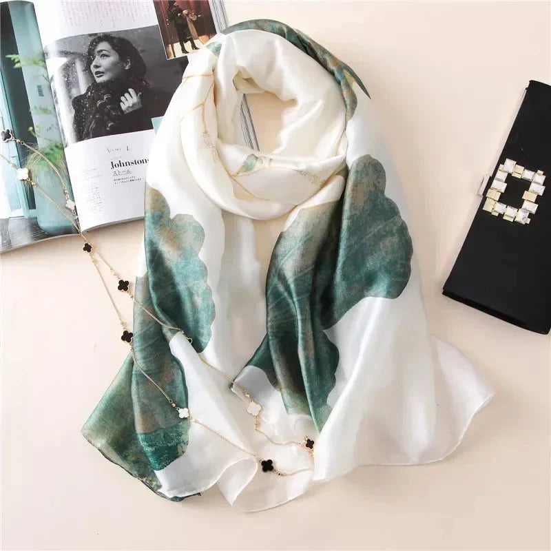180*90cm Luxury Brand Women Summer Silk Scarves Shawl Lady Wrap Soft Female Europe Designer Beach Bandanna foulard muffler pareo