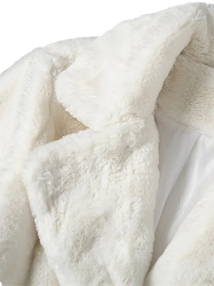Fluffy Winter Oversized Faux Fur Coat with Hood