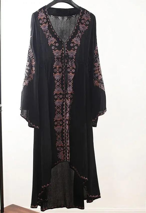 Vintage Floral Cotton Boho Dress