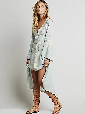 Vintage Floral Cotton Boho Dress