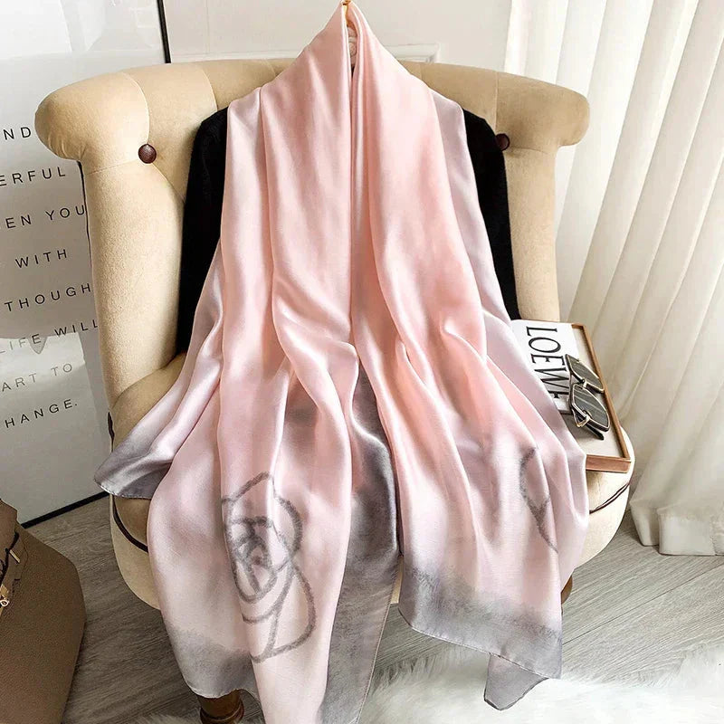 180*90cm Luxury Brand Women Summer Silk Scarves Shawl Lady Wrap Soft Female Europe Designer Beach Bandanna foulard muffler pareo