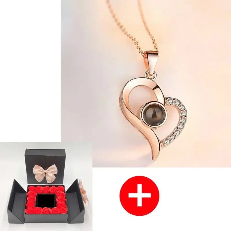 Valentines Artificial Rose & Jewelry Gift Box