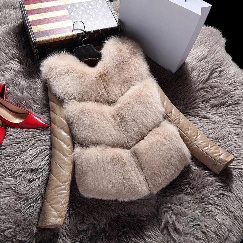 Naiveroo Fashion Autumn Winter Coat Thick Warm Women Faux Fox Fur Vest High-Grade Jacket Colete Feminino Plus Size 3XL