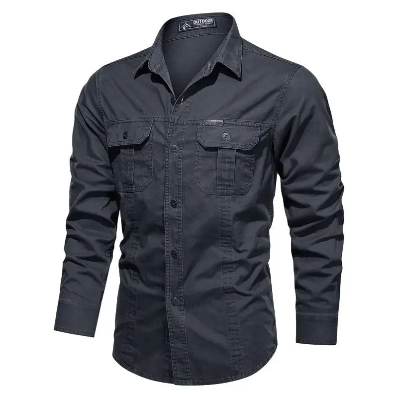New Men's Casual Shirt 5XL 6XL Male Overshirt 2020 Military Cotton Shirts Men Brand Clothing Leisure Shirt Blouse AF1388