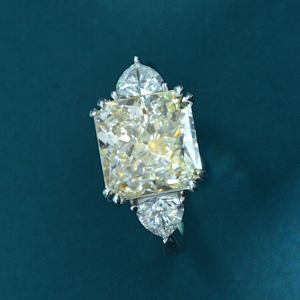 925 Sterling Silver 5CT G Color Lab Sapphire Gemstone Wedding Engagement Cocktail Ring
