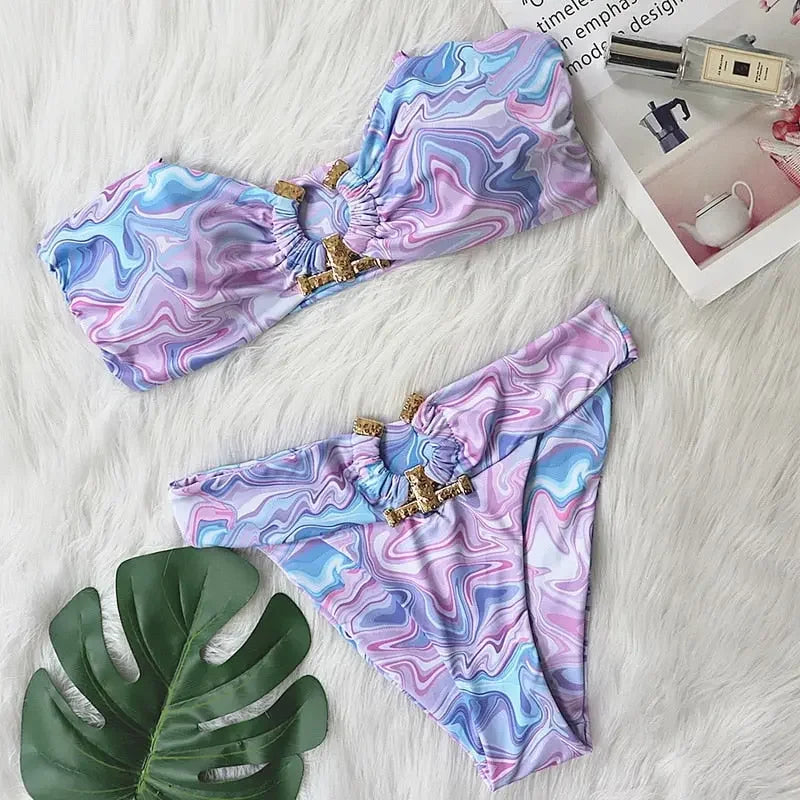 Oceanside Bandeau Push Up Brazilian Bikini