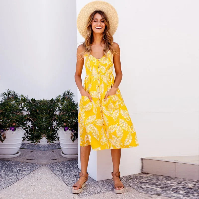 Cute Boho Button Down Sundress