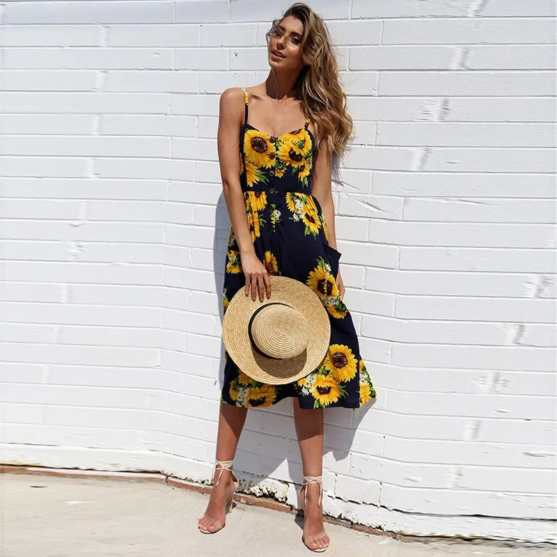 Cute Boho Button Down Sundress