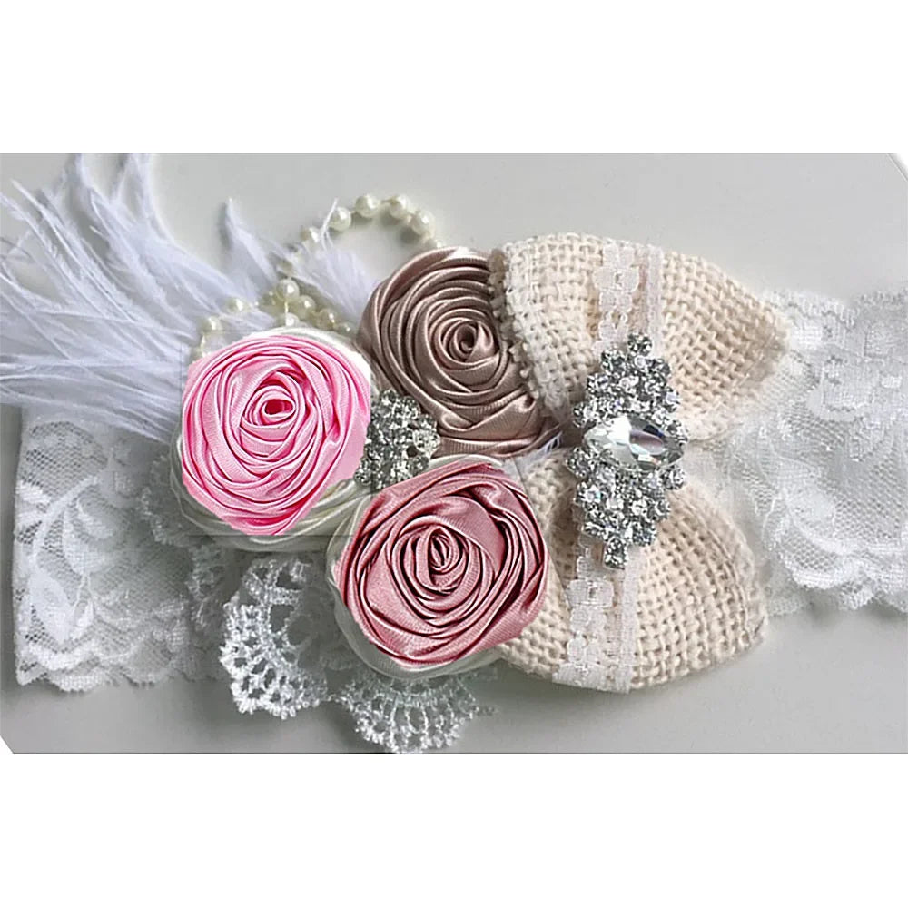 Vintage Flower Headband Baby Girls