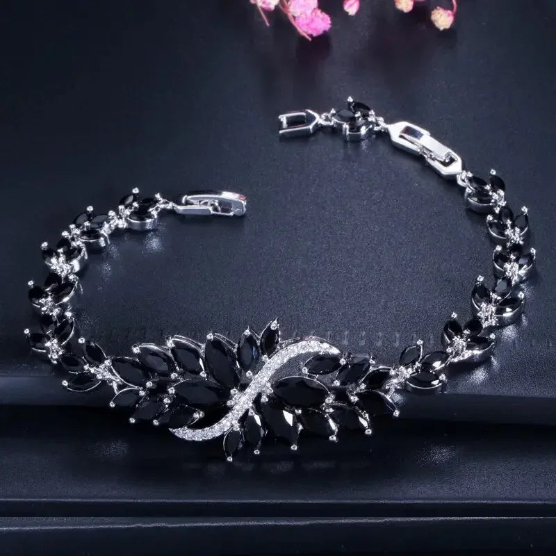 CWWZircons 6 Colors Choice Luxury Women Party Evening Jewelry Big Green Crystal Bridal Wedding Bracelet Bangle for Women CB194