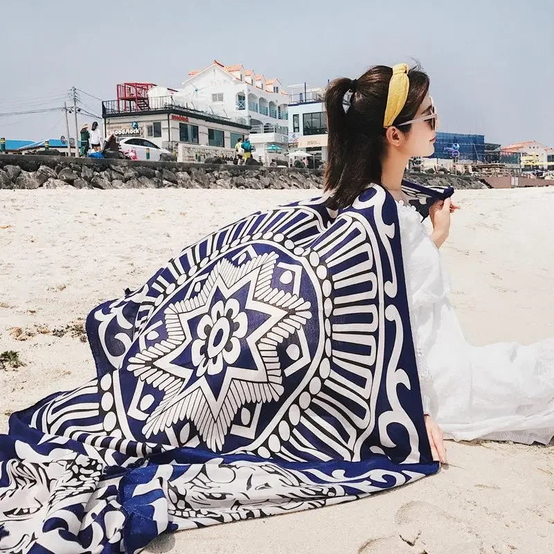 Oversized Boho Cotton Beach Blanket
