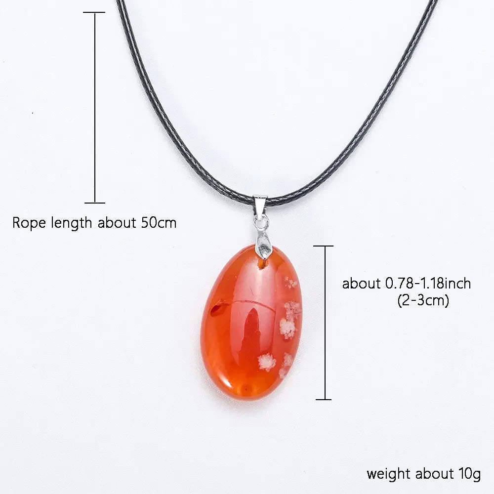 Carnelian Pendant On Leather Necklace