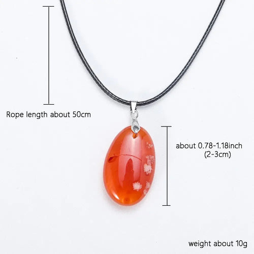 Carnelian Pendant On Leather Necklace