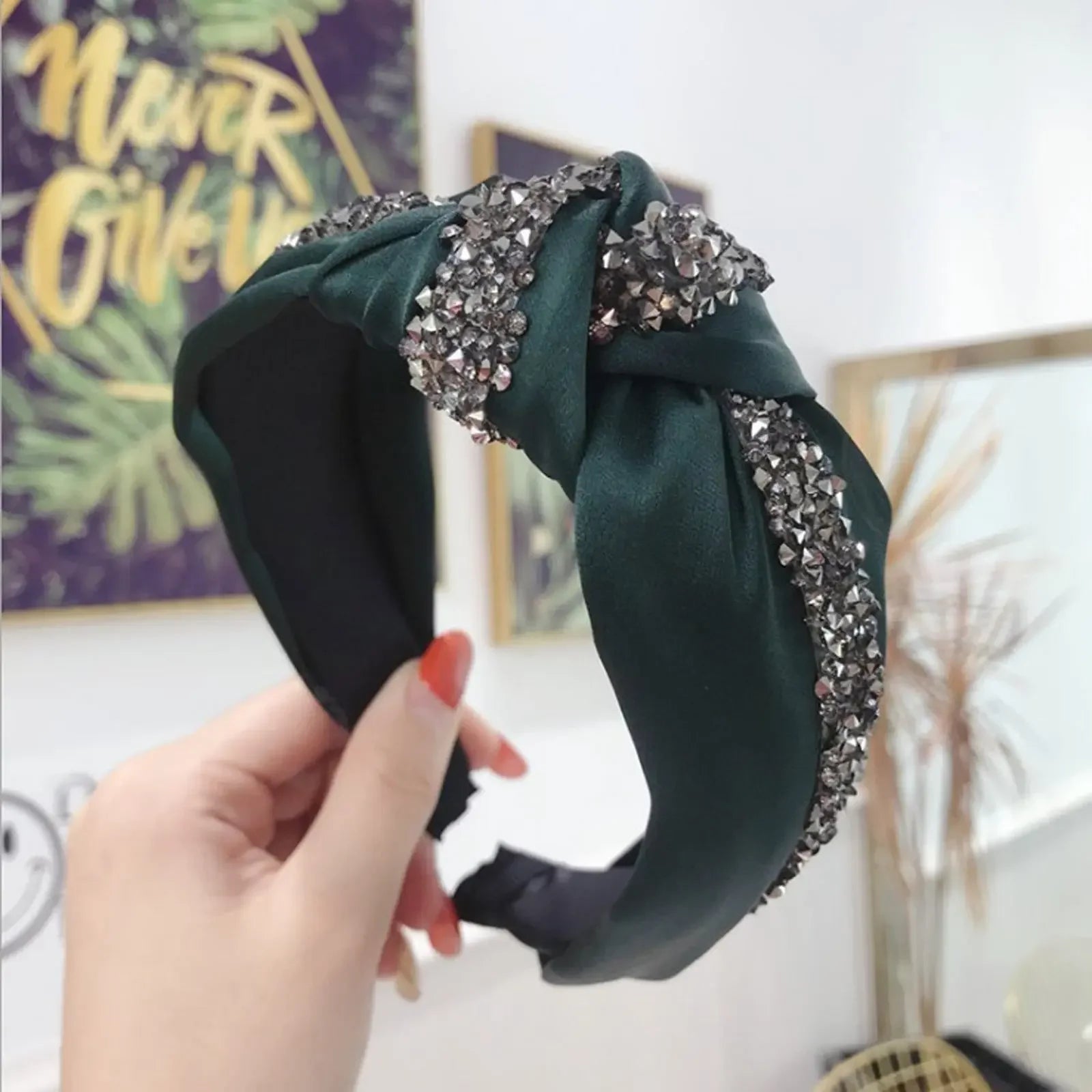 LUX Rhinestone Middle Knot Hairband