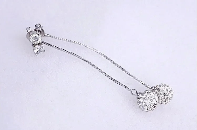 925 Sterling Silver Long Drop Earrings