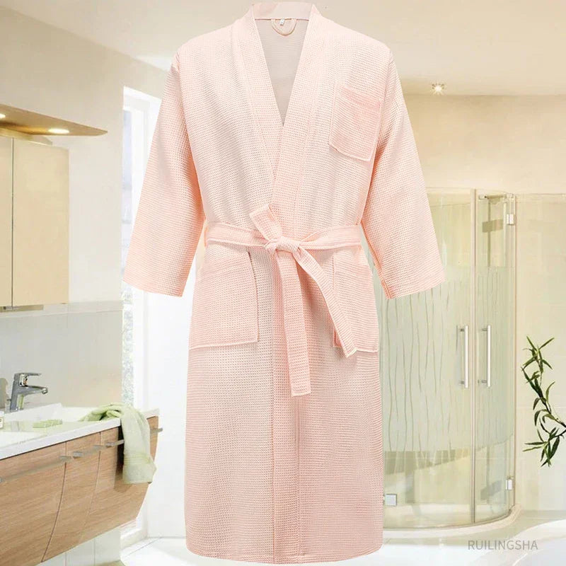 LUXMAN 5 Star Hotel 100% Cotton Waffle Bathrobe