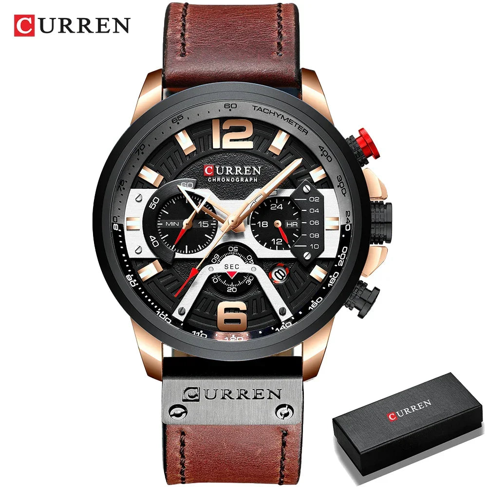 Luxury Men’s Leather Wrist Watch