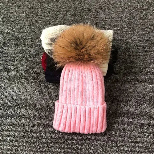 LUXKIDS Winter Classic Fur Pom Hat