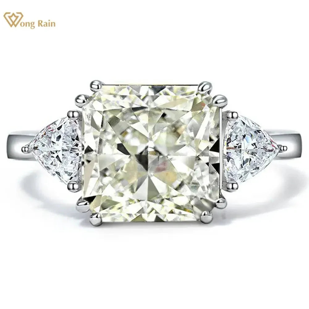 925 Sterling Silver 5CT G Color Lab Sapphire Gemstone Wedding Engagement Cocktail Ring