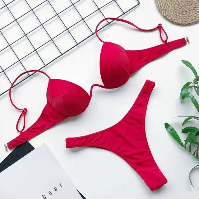 Stella Sexy V-bar Underwire Bra & Thong Bikini