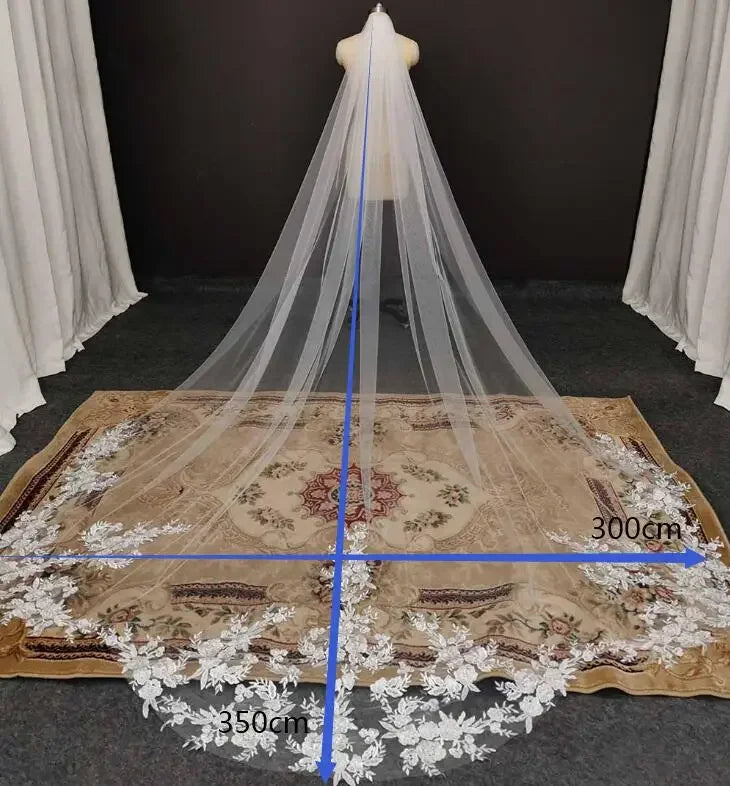Royal Vintage Wedding Veil 3.5M Long