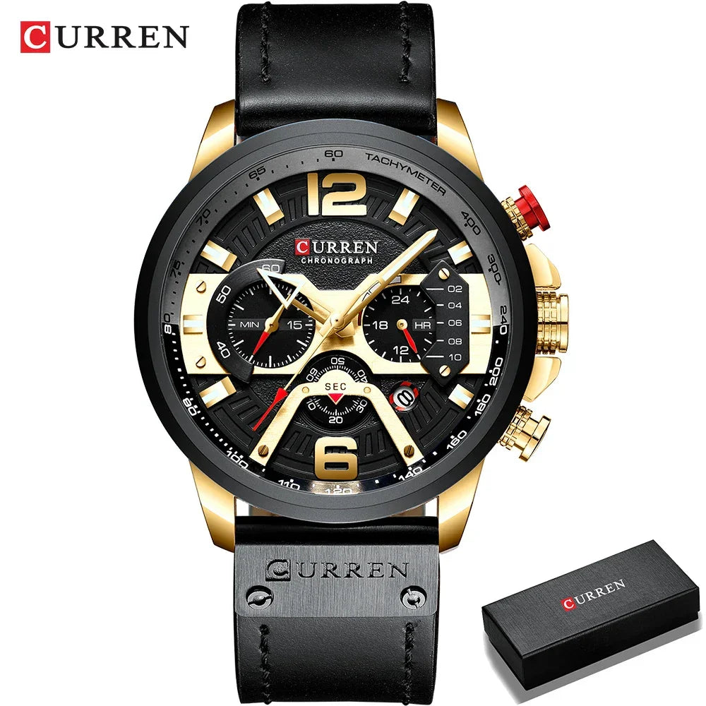 Luxury Men’s Leather Wrist Watch