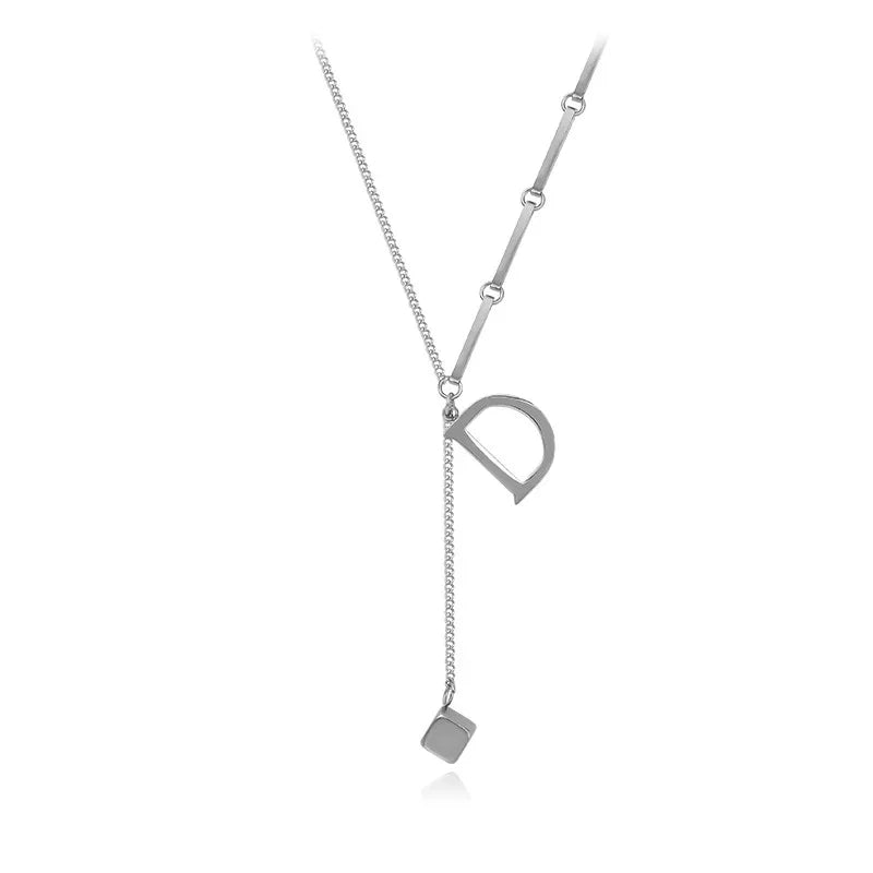 Elegant D Charm Necklace