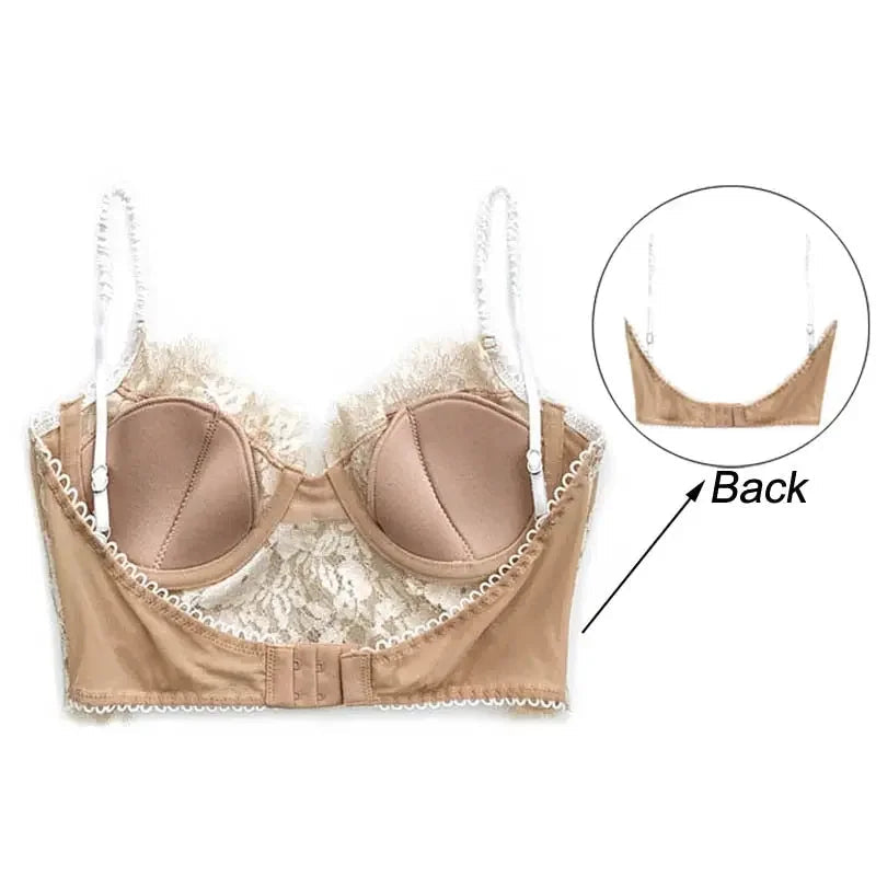 French Lace Flower Embroidery Bralette