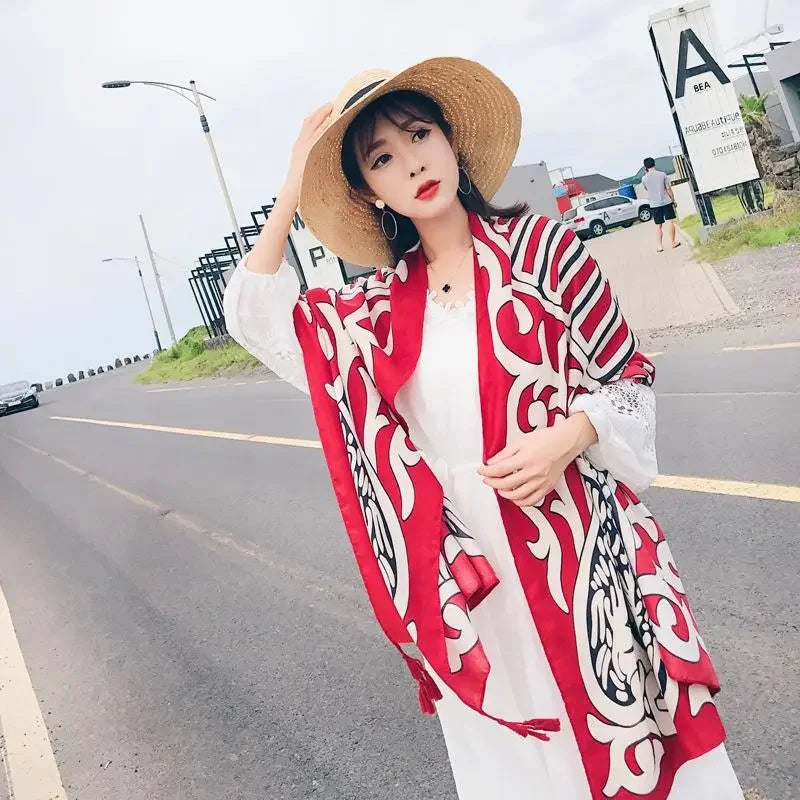 Oversized Boho Cotton Beach Blanket