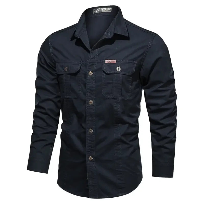 New Men's Casual Shirt 5XL 6XL Male Overshirt 2020 Military Cotton Shirts Men Brand Clothing Leisure Shirt Blouse AF1388