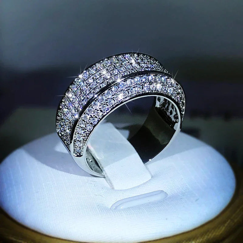 LUX White Zircon 925 Sterling Silver Ring