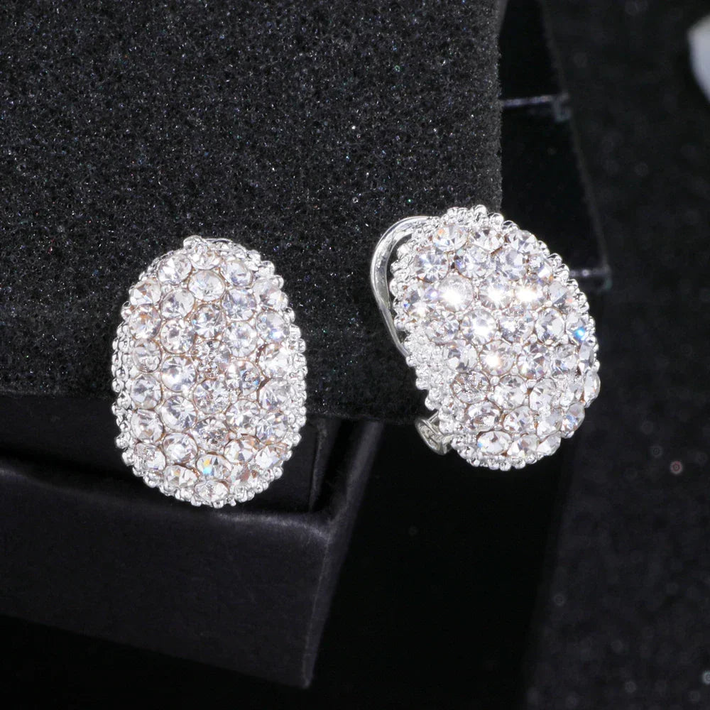 Romantic AAA Cubic Zirconia Stone Stud Earrings