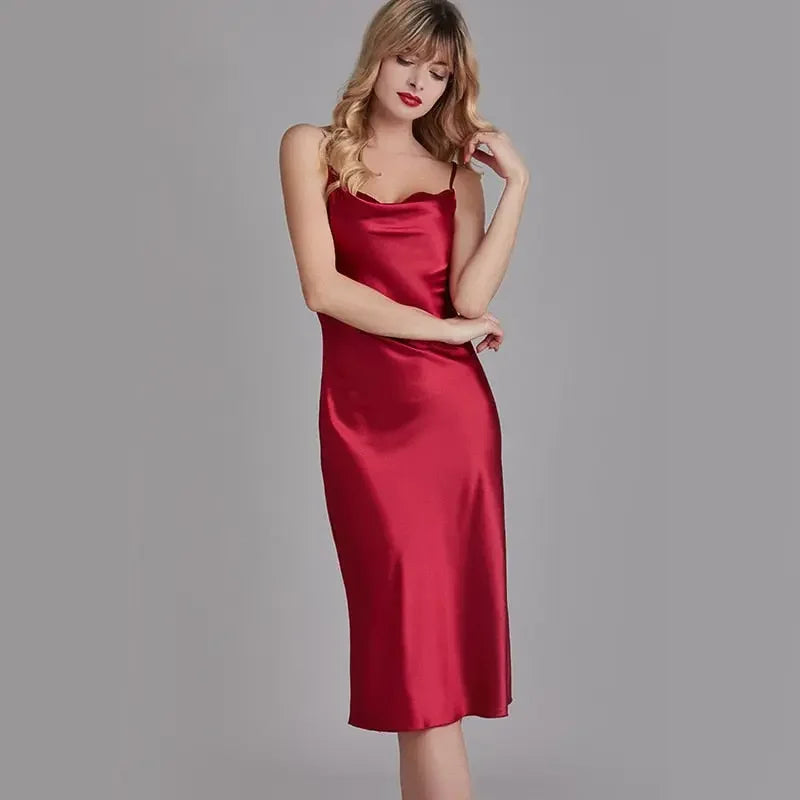 Good Vibes Satin Nightgown