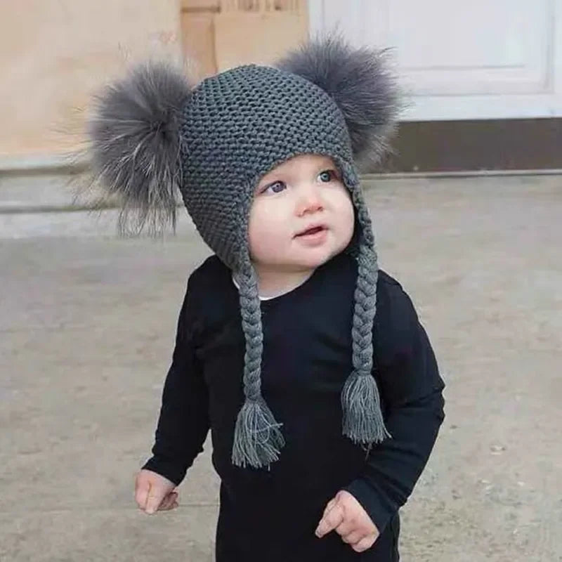 Winter Kids Fur Beanie