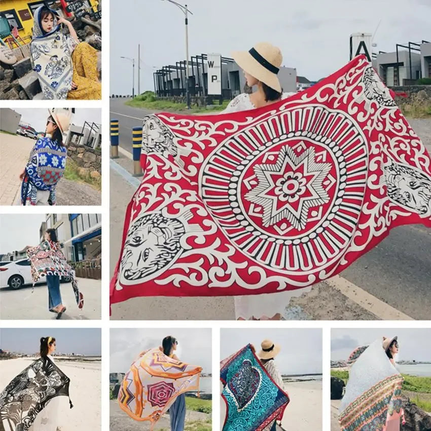 Oversized Boho Cotton Beach Blanket