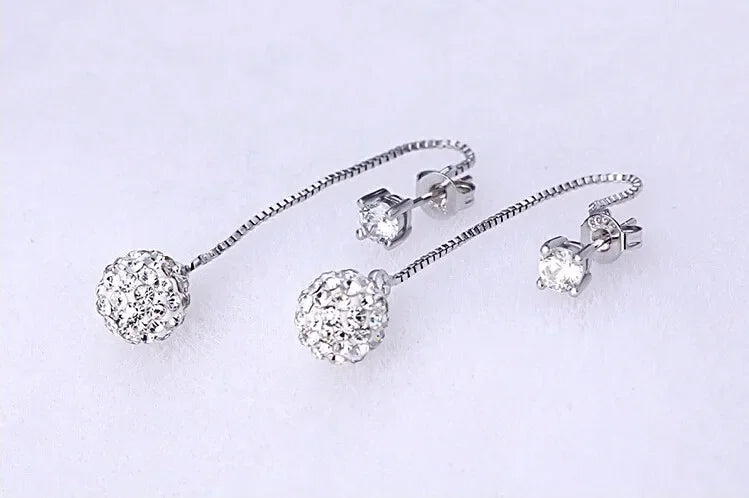 925 Sterling Silver Long Drop Earrings