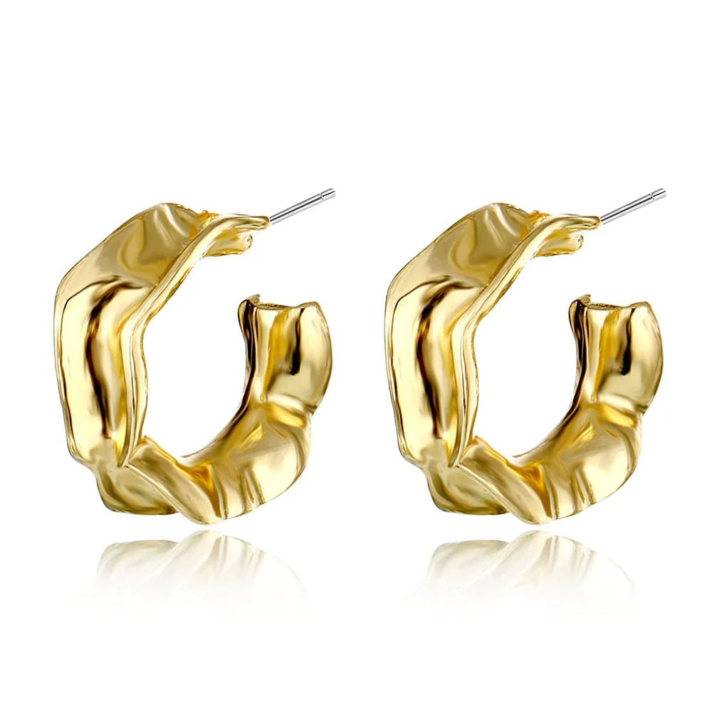 Vintage Metal Flower Statement Earrings