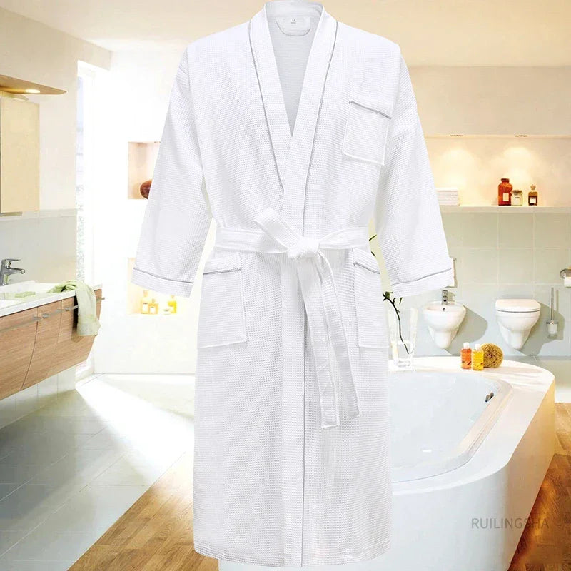 LUXMAN 5 Star Hotel 100% Cotton Waffle Bathrobe