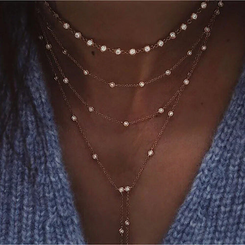 Boho Crystal Star & Moon Necklace