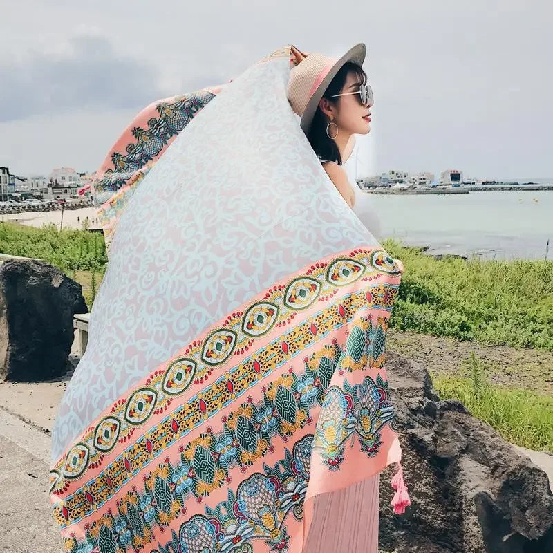 Oversized Boho Cotton Beach Blanket