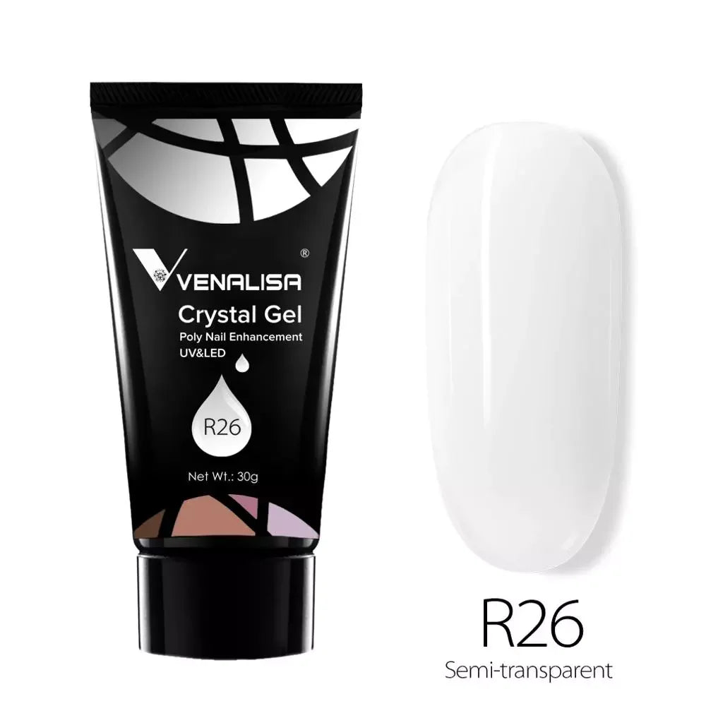 Venalisa Poly Nail Gel Nail Art French Nail Constraction Jelly Builder Extension Gel Acrylic Slip Solutions Clearnser Remover