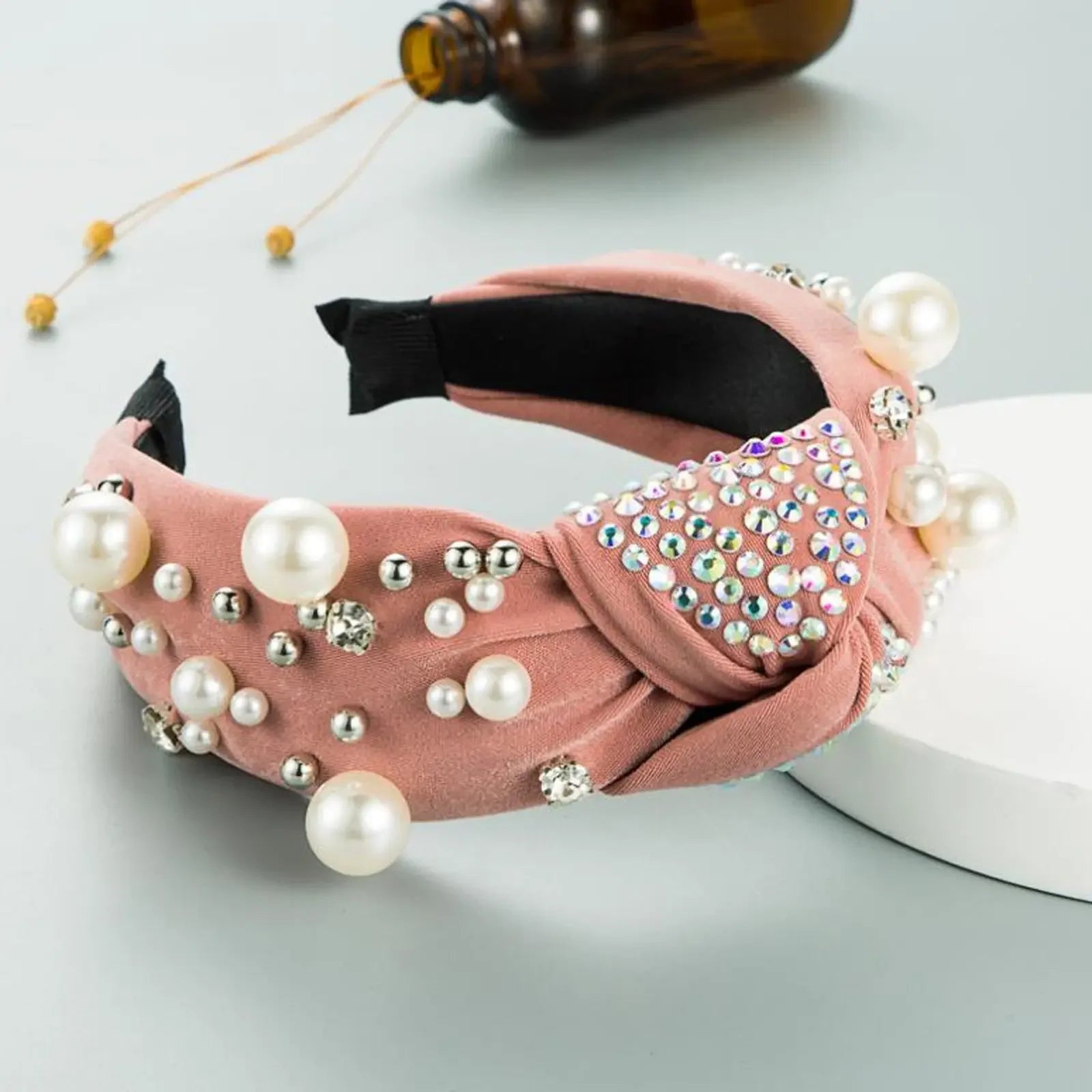 Mixed Pearl Baroque Center Knot Hairband