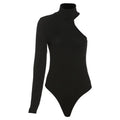 One Shoulder Black Bodysuit