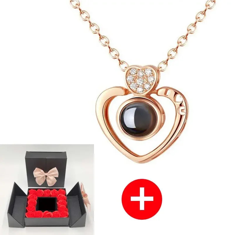 Valentines Artificial Rose & Jewelry Gift Box