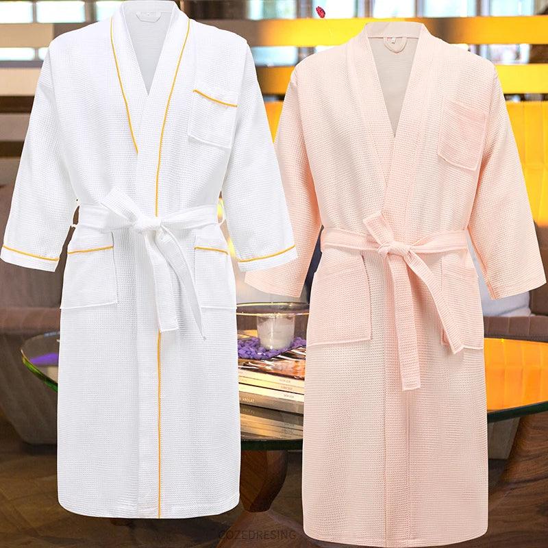 LUXMAN 5 Star Hotel 100% Cotton Waffle Bathrobe