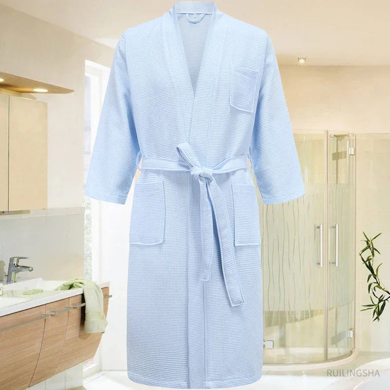 LUXMAN 5 Star Hotel 100% Cotton Waffle Bathrobe