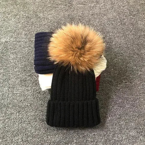 LUXKIDS Winter Classic Fur Pom Hat