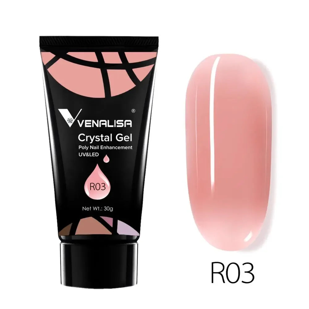 Venalisa Poly Nail Gel Nail Art French Nail Constraction Jelly Builder Extension Gel Acrylic Slip Solutions Clearnser Remover